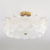 coastal white glass shell copper ceiling light