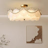 coastal white glass shell copper ceiling light
