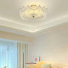 coastal white glass shell copper ceiling light