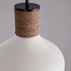 coastal white metal hemp rope dome pendant lamp
