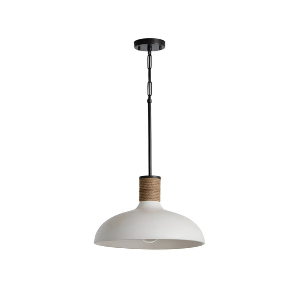 coastal white metal hemp rope dome pendant lamp
