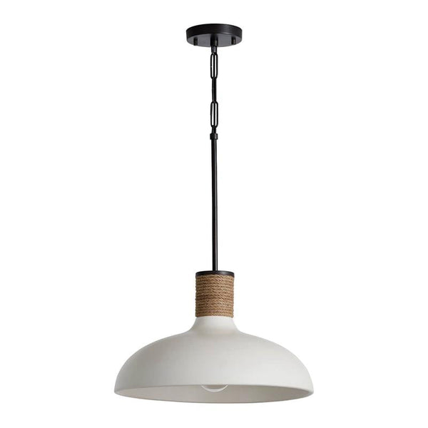coastal white metal hemp rope dome pendant lamp