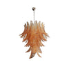 contemporary amber glass leaf chandelier