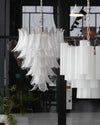 contemporary amber glass leaf chandelier