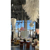 contemporary amber glass leaf chandelier