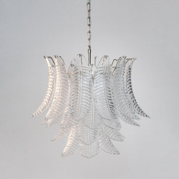 contemporary amber glass leaf chandelier