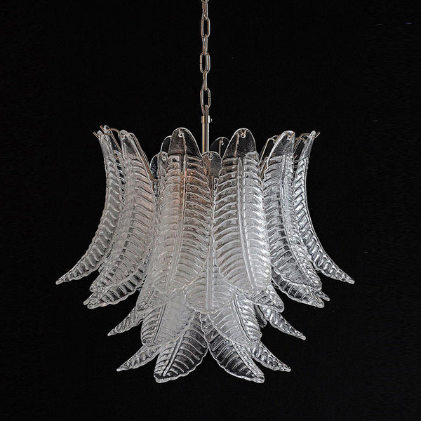 contemporary amber glass leaf chandelier