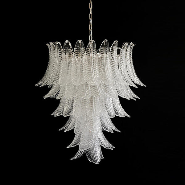 contemporary amber glass leaf chandelier