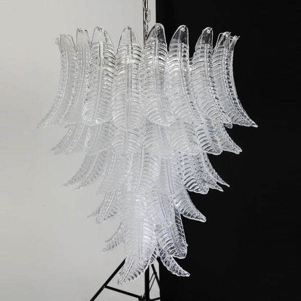 contemporary amber glass leaf chandelier