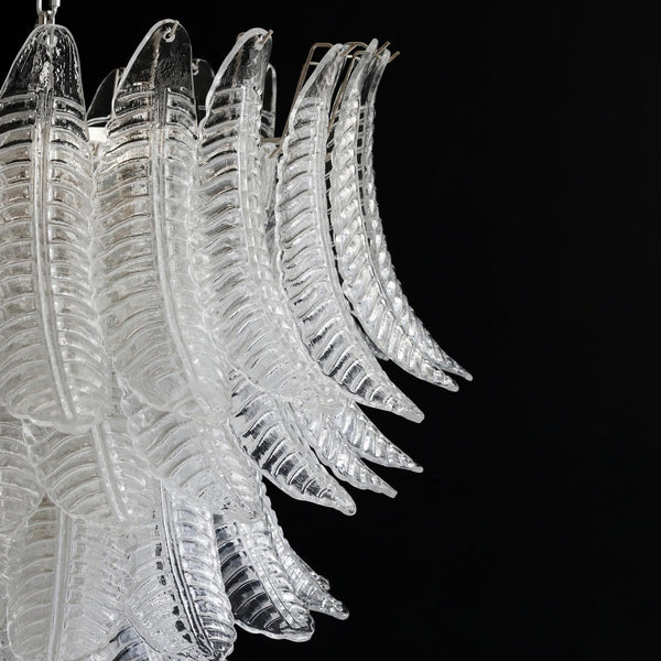 contemporary amber glass leaf chandelier