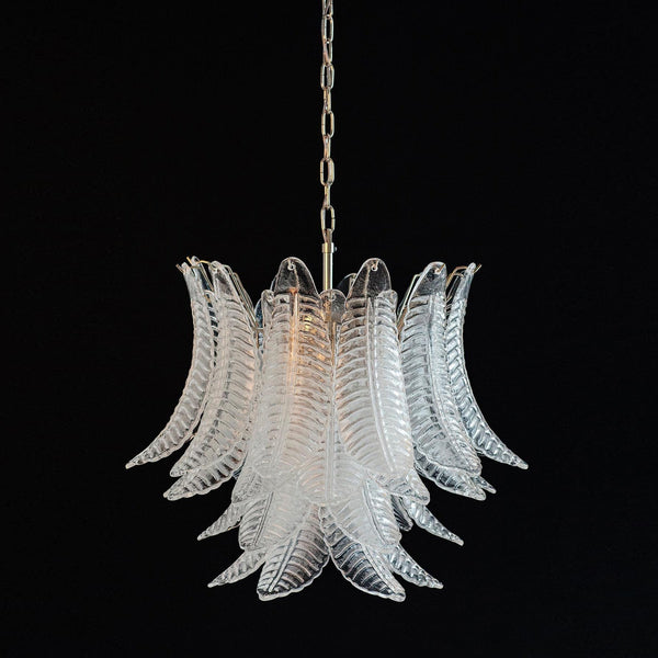 contemporary amber glass leaf chandelier