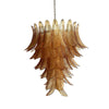 contemporary amber glass leaf chandelier
