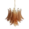 contemporary amber glass leaf chandelier