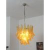 contemporary amber glass leaf chandelier