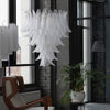 contemporary amber glass leaf chandelier