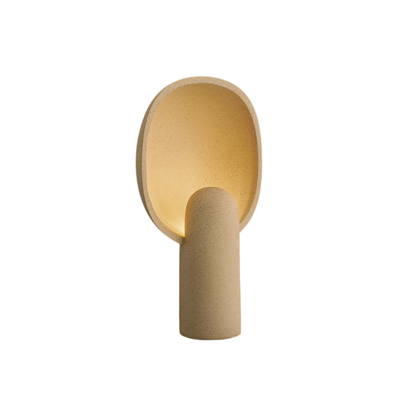 contemporary beige pink resin round table lamp
