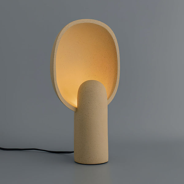 contemporary beige pink resin round table lamp