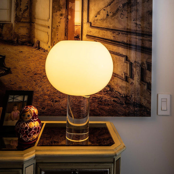 contemporary clear glass buds table lamp