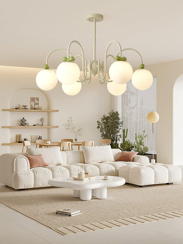 contemporary cream glass bow chandelier