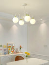 contemporary cream glass bow chandelier