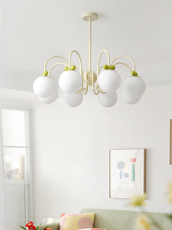 contemporary cream glass bow chandelier