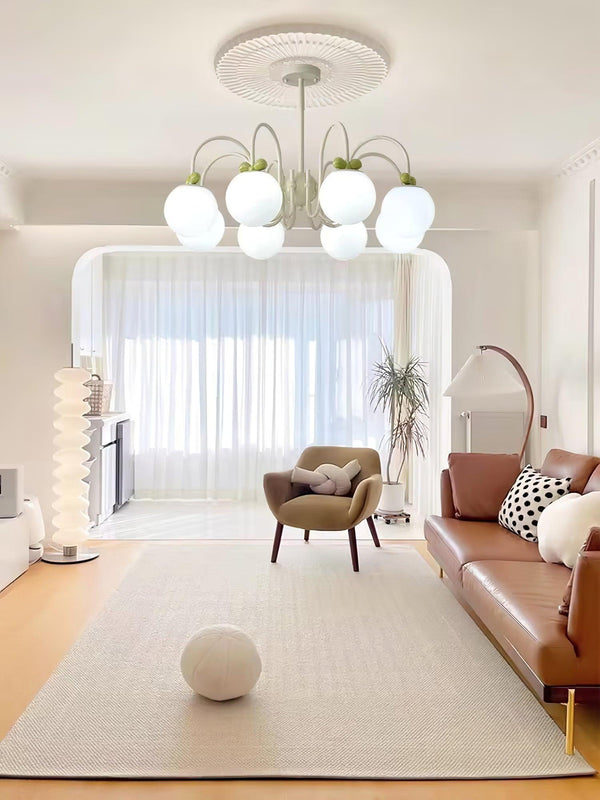 contemporary cream glass bow chandelier