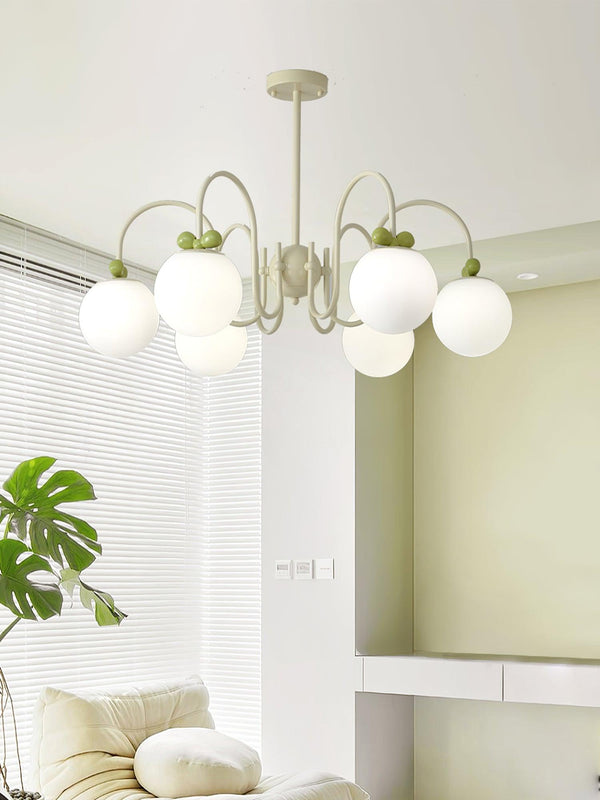 contemporary cream glass bow chandelier