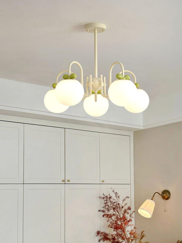 contemporary cream glass bow chandelier