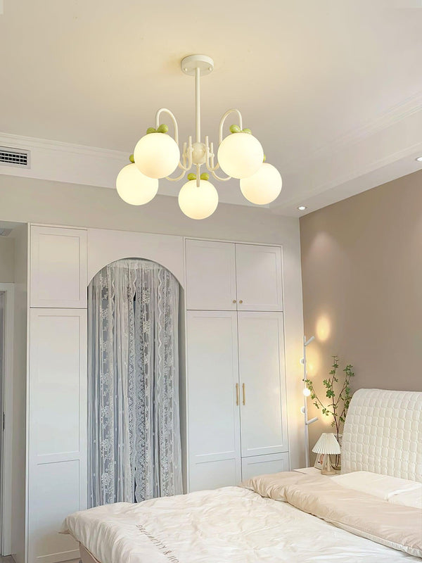 contemporary cream glass bow chandelier