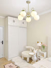 contemporary cream glass bow chandelier