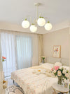 contemporary cream glass bow chandelier
