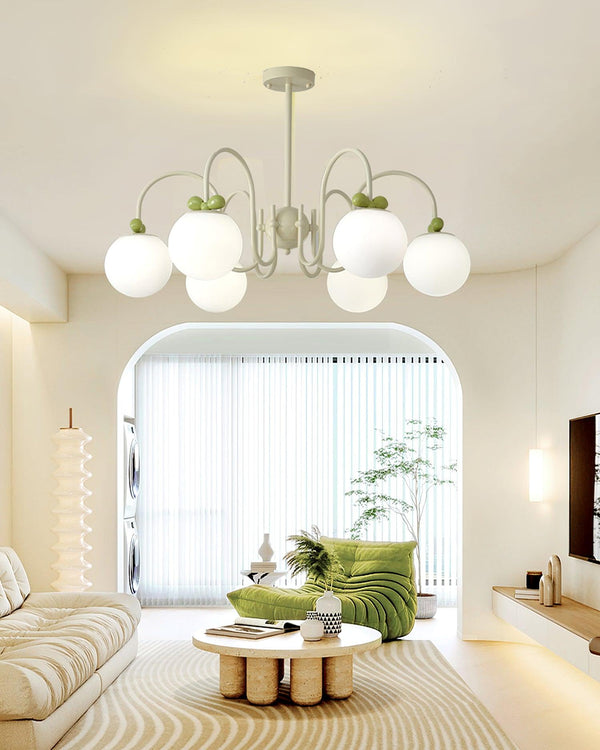 contemporary cream glass bow chandelier