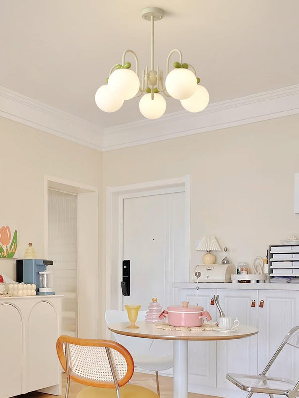contemporary cream glass bow chandelier