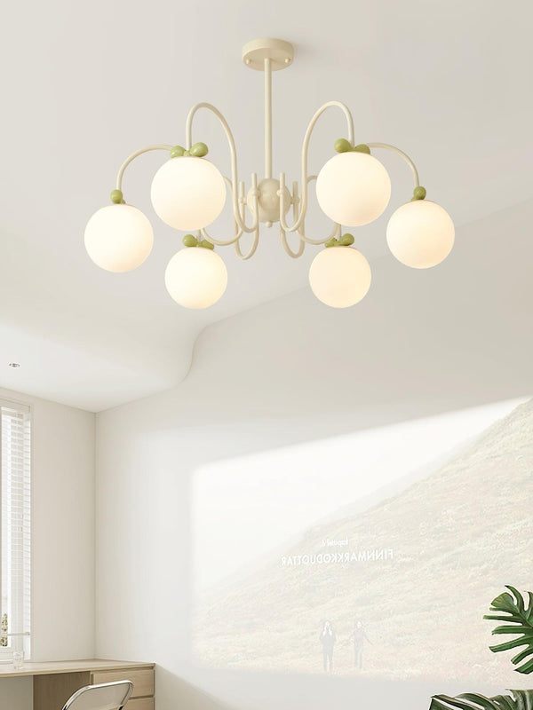 contemporary cream glass bow chandelier