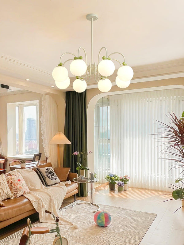 contemporary cream glass bow chandelier
