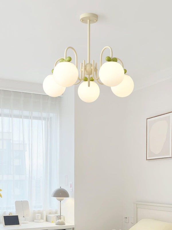 contemporary cream glass bow chandelier