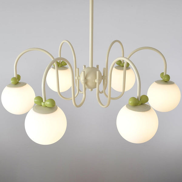 contemporary cream glass bow chandelier