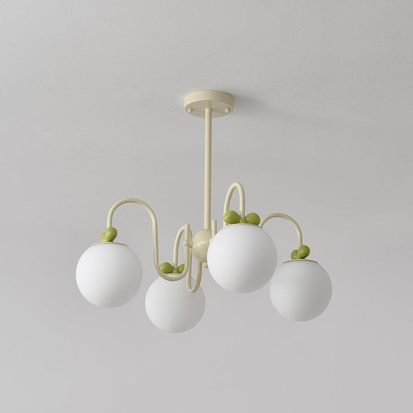 contemporary cream glass bow chandelier