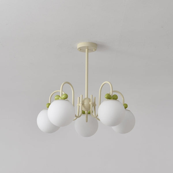 contemporary cream glass bow chandelier