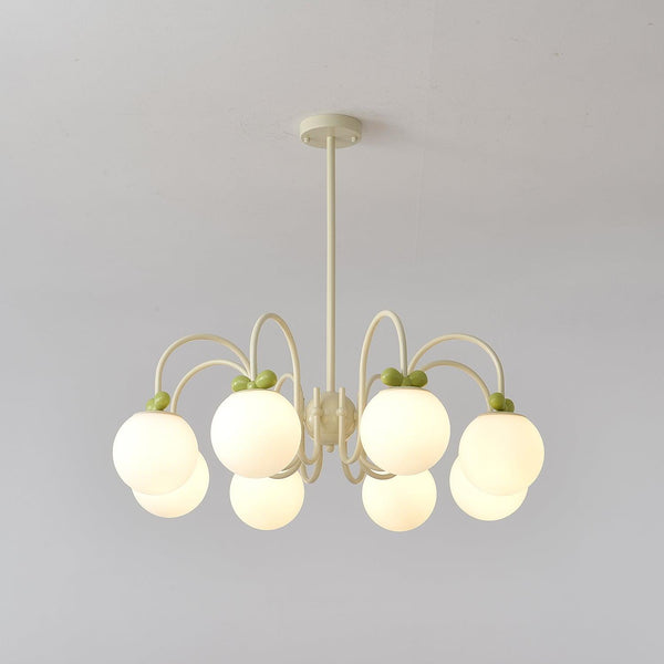 contemporary cream glass bow chandelier