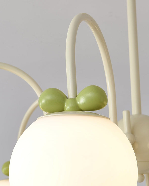 contemporary cream glass bow chandelier