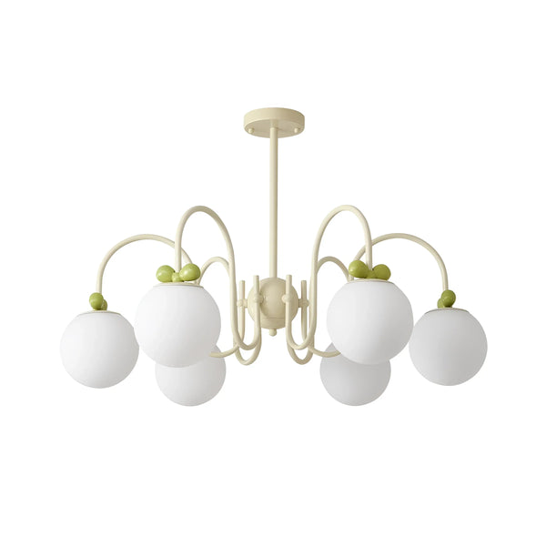 contemporary cream glass bow chandelier
