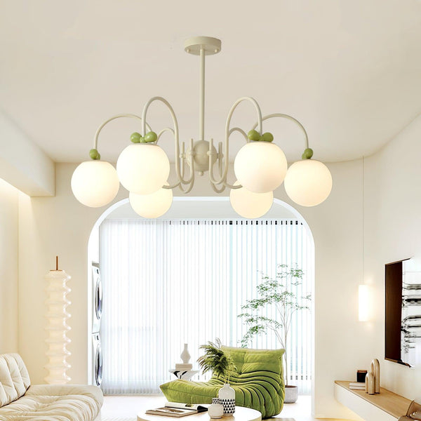 contemporary cream glass bow chandelier