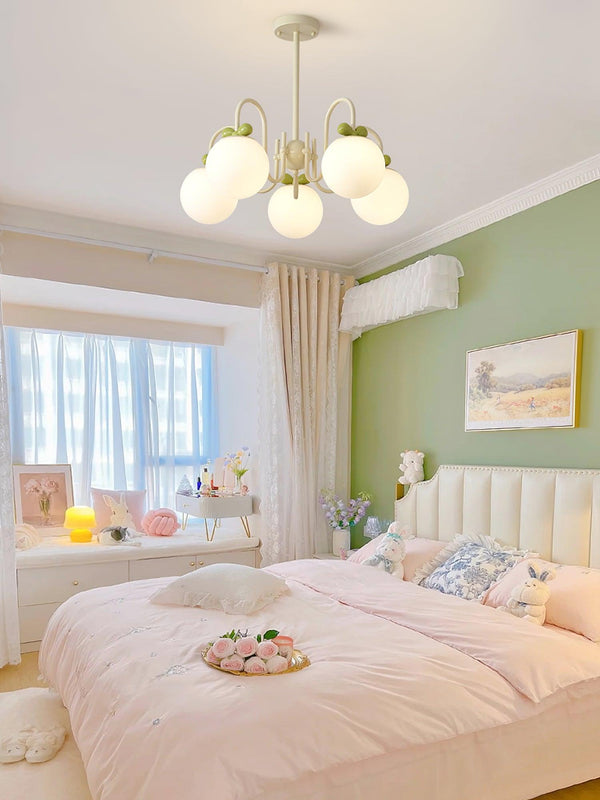 contemporary cream glass bow chandelier