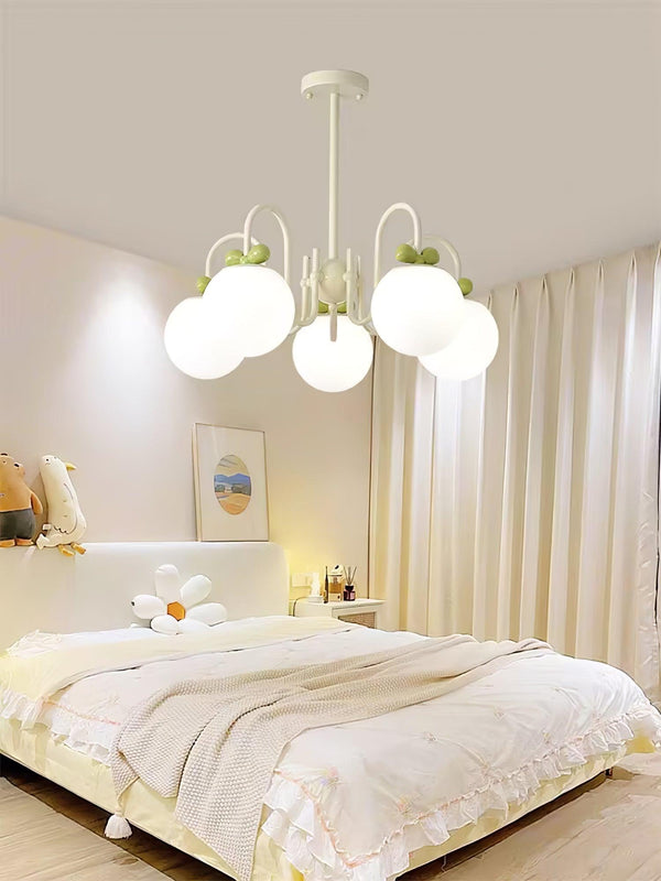contemporary cream glass bow chandelier