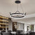 Dimmable Round Led Ring Chandelier Crown Design Modern Aluminum Acrylic Pendant Light For Living Room