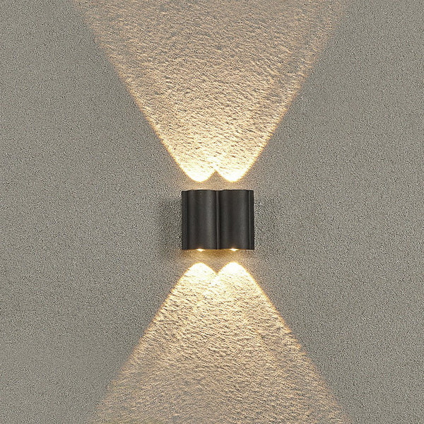 Creative Wave Arc Design Up And Down Lights Led Outdoor Wall Lights Wall Sconces Waterproof