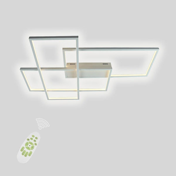 Overlapping Rectangles Aluminum Geometric Style Flush Mount Lighting Led Ceiling Light