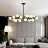 Modern Gold Kitchen Island Light 16 Light Linear Iron Global Glass Ceiling Lights Fixture 48W 110V Hardwired Indoor