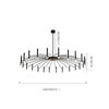 Ligmodern 24 Light Streamlined Round Chandelier 24 Led Bulbs 63 Dia Adjustable Height Black Finish